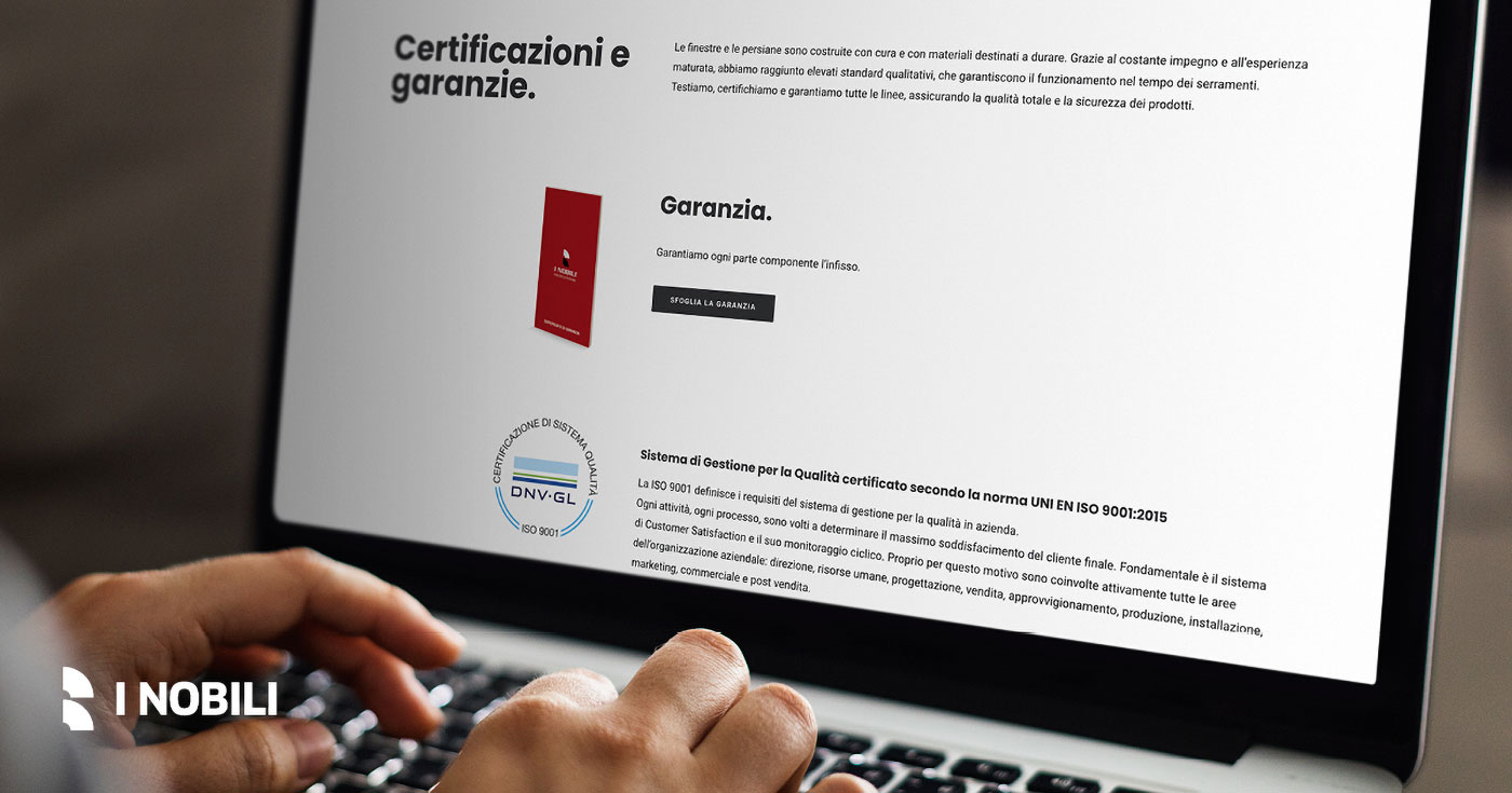 Il certificato di garanzia degli infissi I Nobili